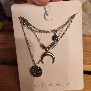 Womens silver necklace set